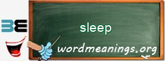 WordMeaning blackboard for sleep